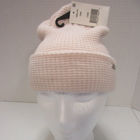 Steve Madden Soft Pink 100% Acrylic Knit Winter Hat NWT $26 - Picture 1 of 2